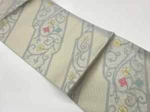 花唐草に菱模様織出し名古屋帯